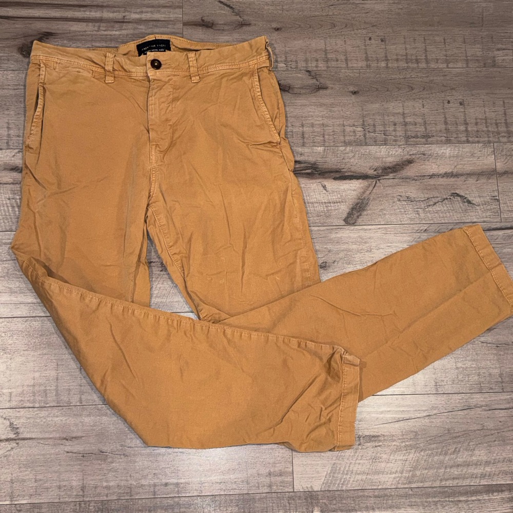 American Eagle Men's Slim Straight Khaki Pants 30 X 30 Next Level Flex Preppy